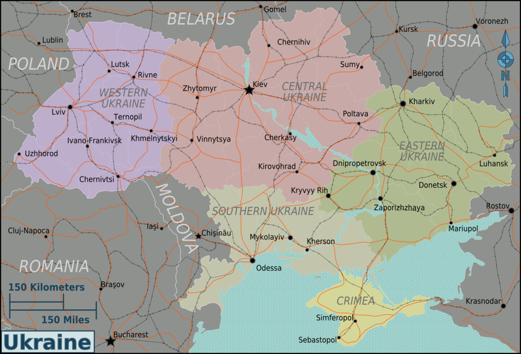 Map of Ukraine's regions
