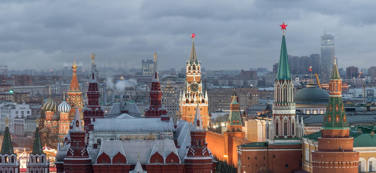 View of snowy Moscow.