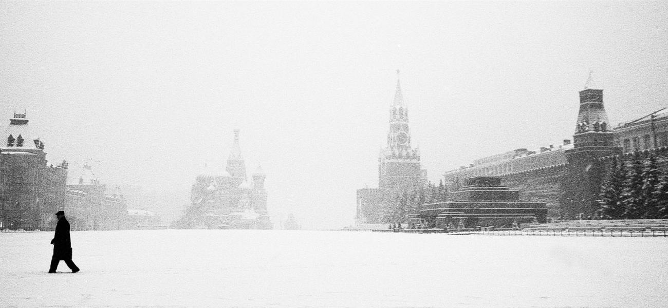 Moscow's Red Square covered with snow