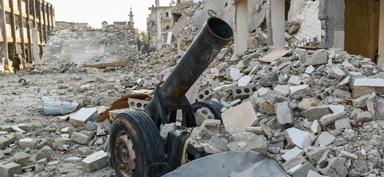 Improvised cannon found in Aleppo, Syria.