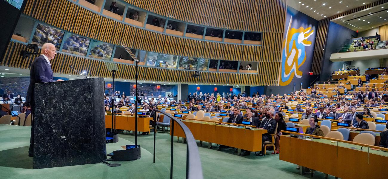 President Joe Biden delivers remarks at the 77th Session of the United Nations General Assembly