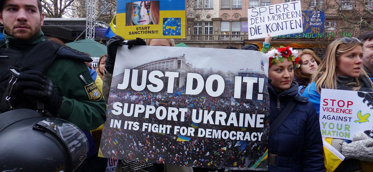 A demonstration for democracy in Ukraine held in Germany.