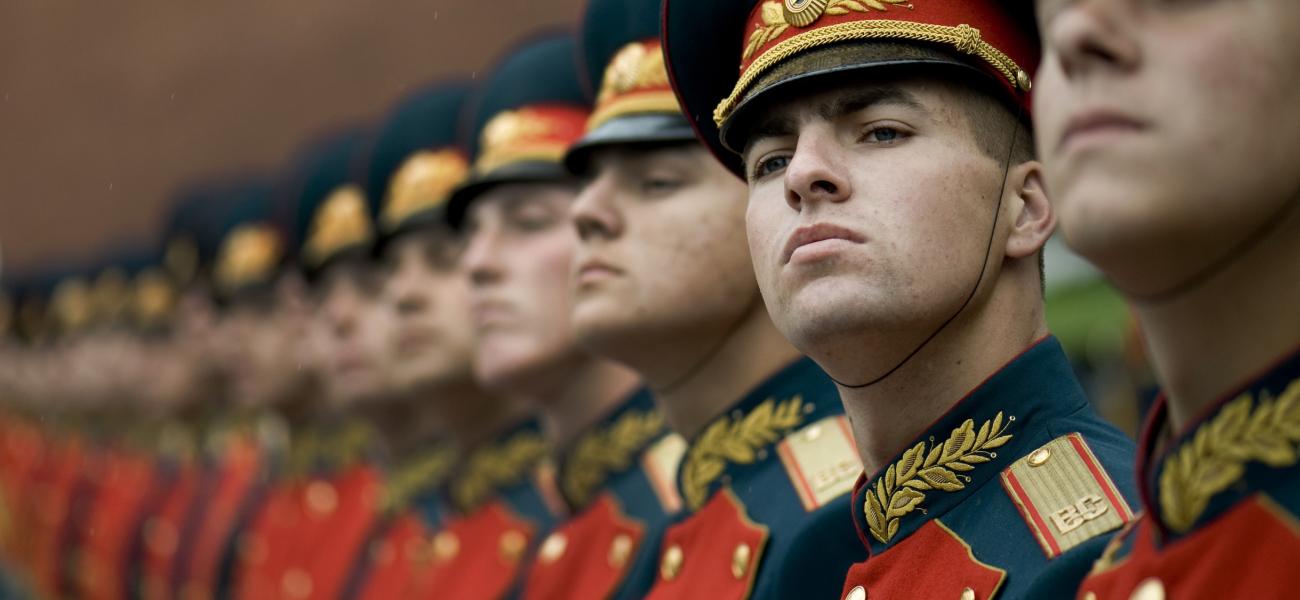 In Moscow, Russian military honor guard at the Tomb of the Unknown Soldier. 