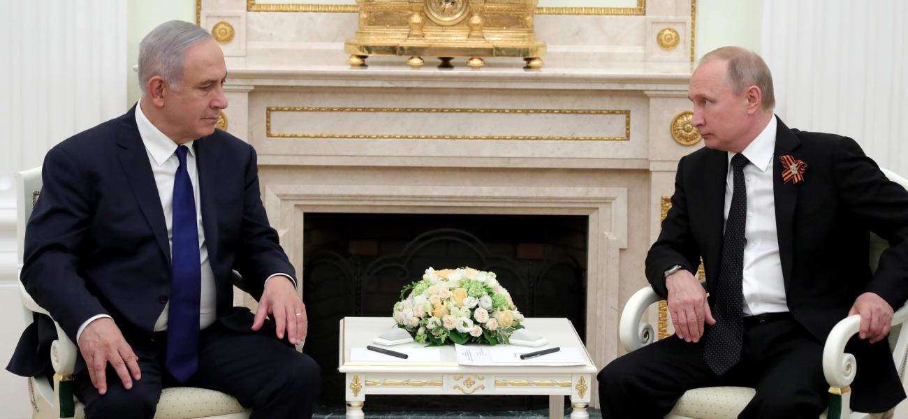 Israeli Prime Minister Benjamin Netanyahu and Russian President Vladimir Putin in Moscow, May 2018.