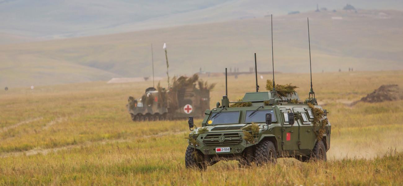 Chinese Dongfeng CSK131 armoured vehicle 4x4. Vostok 2018 Russian military exercises.