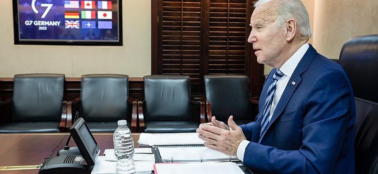 President Joe Biden meets with G7 counterparts, February 2022