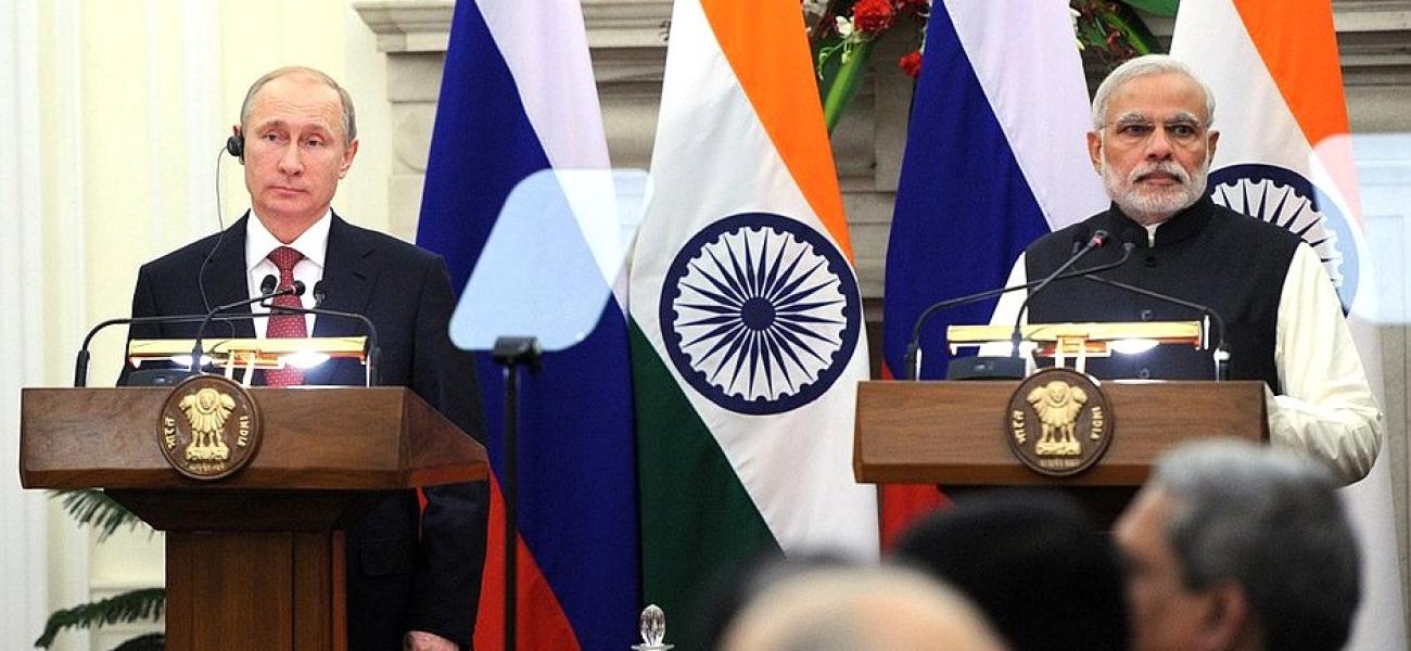 Russian President Vladimir Putin and Indian Prime Minister Narendra Modi.