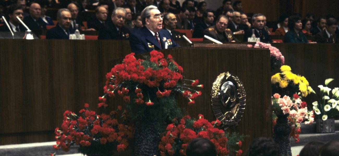Leonid Brezhnev speaks at 18th Komsomol Congress opening