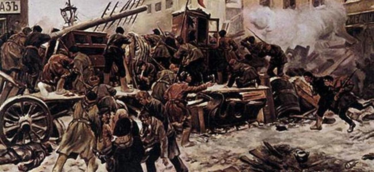 The barricades of Presnya, 1905 by Ivan Vladimirov.