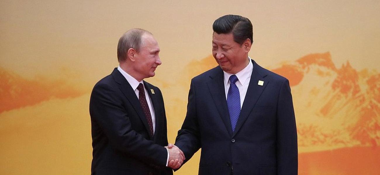 Russian President Vladimir Putin with Chinese President Xi Jinping. 