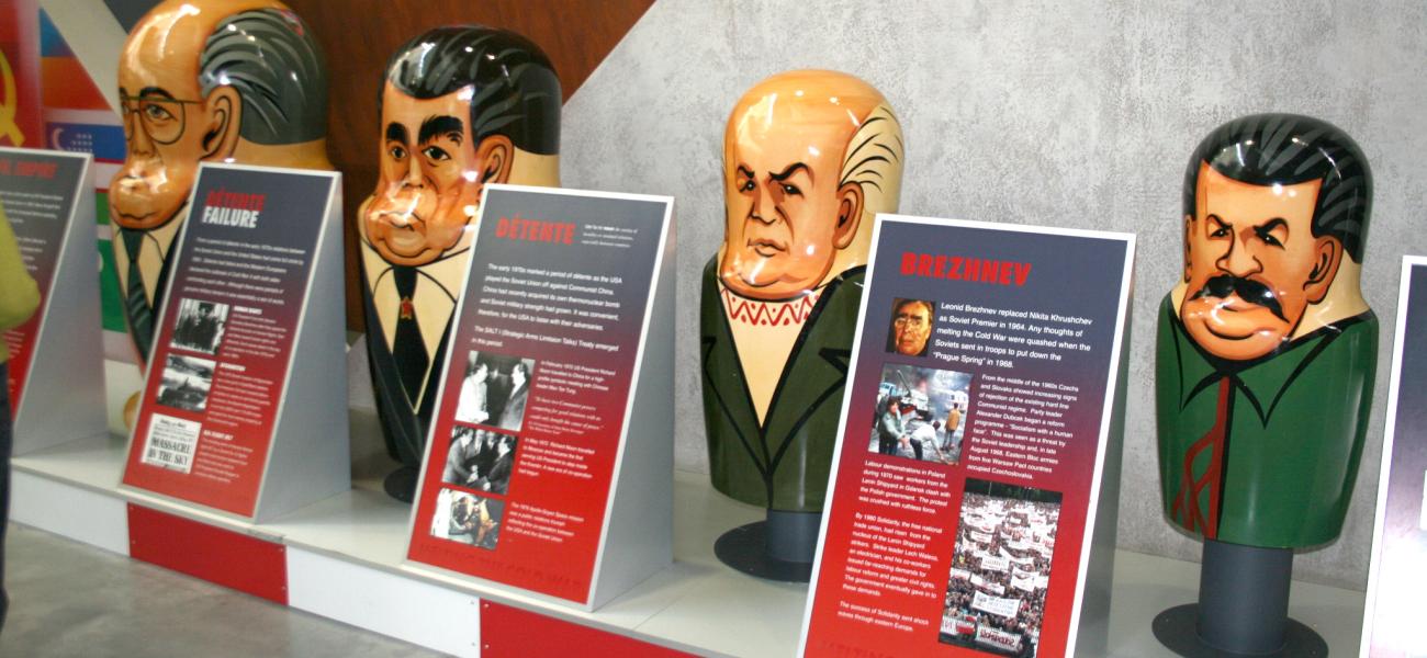 Figures of Soviet leaders including Brezhnev